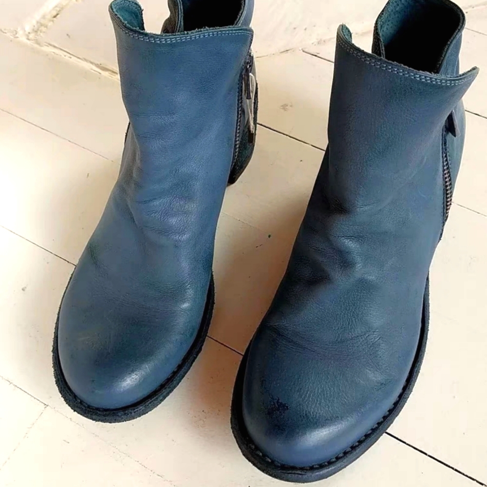 Officine Creative Women's Ankle Boot Blue Leather